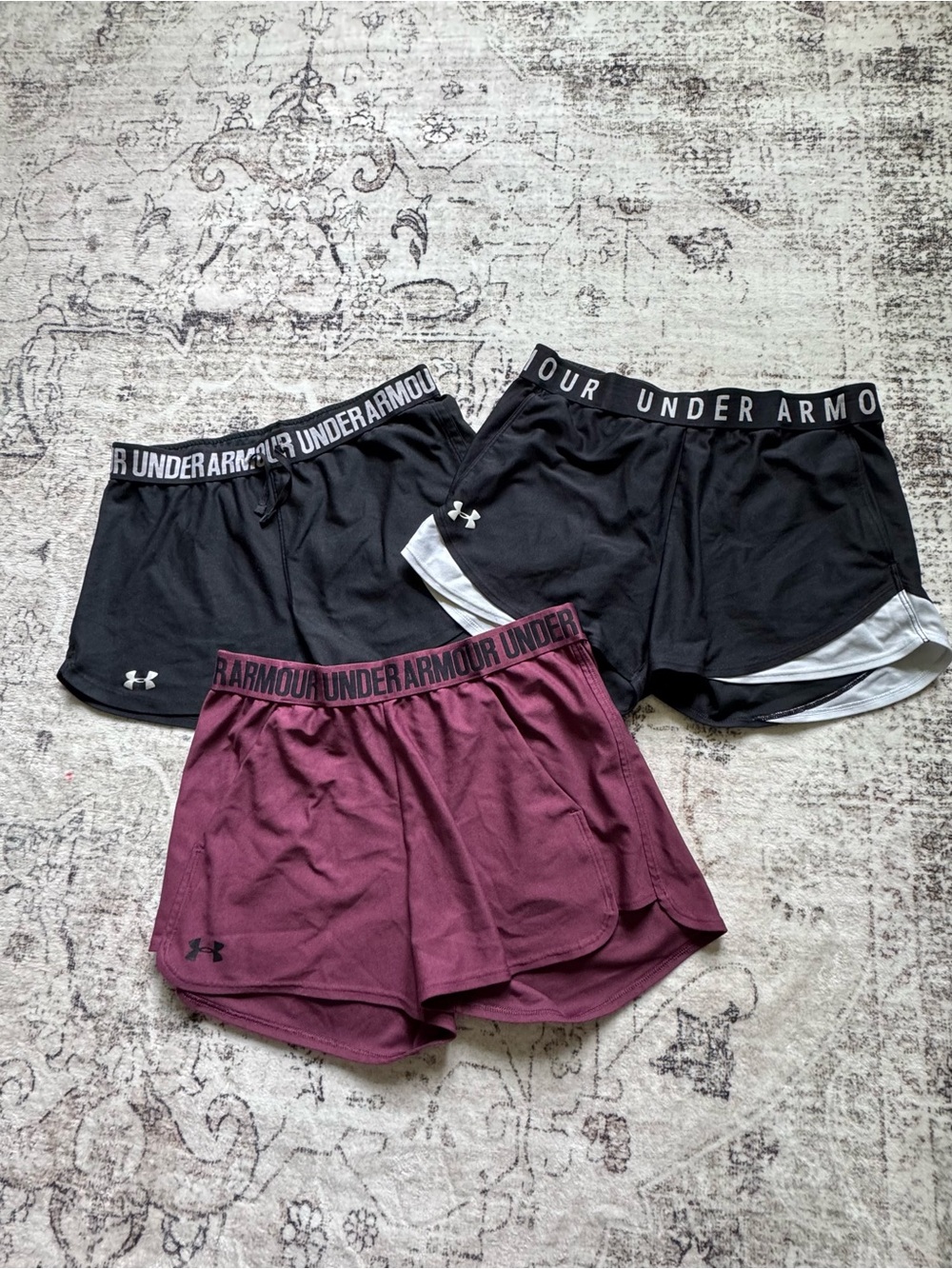Under Armour Women's Shorts - Black & Maroon